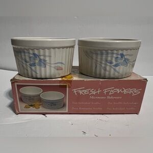 Fresh Flowers by Excel Two Individual Souffles Pink And Blue Flowers In Box